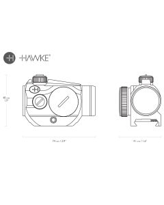 Hawke Vantage Red Dot 1x20 Sight on Weaver Rail – Compact Tactical Optic

