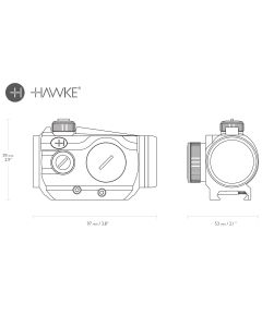 Hawke Vantage Red Dot 1x30 Sight on Weaver Rail – Large Lens Tactical Optic

