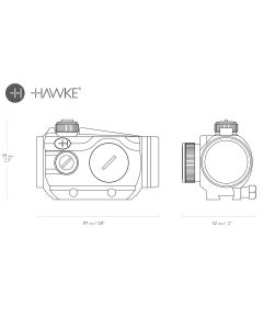 Hawke Vantage Red Dot 1x30 Sight for 9–11mm Rail – Large Lens Dovetail Mount

