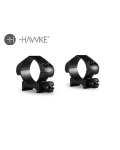 Hawke Precision Steel 1 inch Low Scope Rings Weaver 2 Piece
