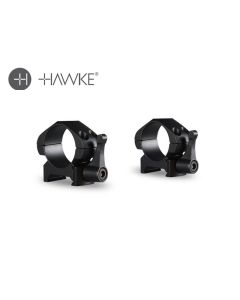 Hawke 1 inch Low Steel Scope Rings with Lever for Weaver Rail
