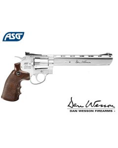 ASG Dan Wesson 8" Revolver Silver - Wood CO2 Pistol