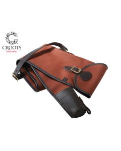 Croots Rosedale Canvas Roll Up Shotgun Slip – durable canvas roll-up gun case with leather trim, fleece lining, and leather buckle strap closure

