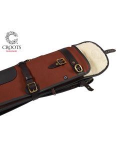 Croots Rosedale Canvas Zip Flap Double Shotgun Slip – durable canvas double shotgun case with leather trim, fleece lining, zip and flap closure

