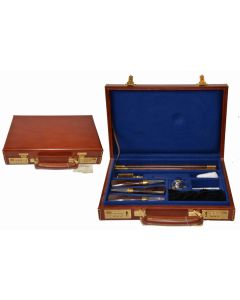 Emmebi Leather Gun Care Box – Premium Brown Leather Case for Gun Cleaning Tools

