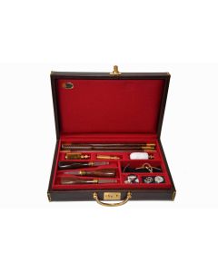 Emmebi Leather Mini Gun Care Box – Compact Brown Leather Case for Gun Cleaning Tools


