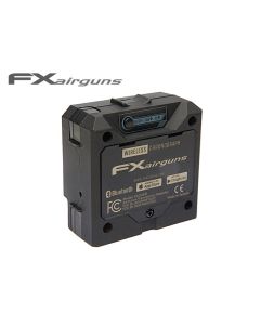 FX Radar Wireless Bluetooth Chronograph device showing real-time shot velocity data on smartphone

