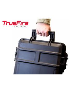 TrueFire extra-large rifle case closed with carry handle and latches

