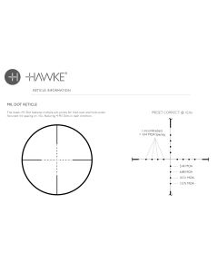 Hawke Vantage 4x32 riflescope with Mil Dot reticle for range and wind holdover

