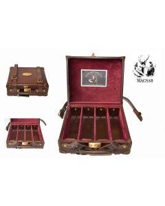 John MacNab Leather & Oak Cartridge Box with Handle

