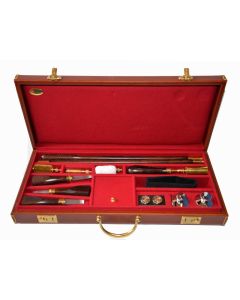 Emmebi Leather Gun Care Box – Premium Brown Leather Case for Gun Cleaning Tools

