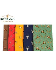 Soprano country-themed cotton handkerchiefs pack of 5 gift boxed

