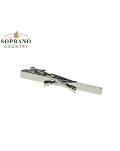Soprano silver shotgun tie clip for shooting or country outfits

