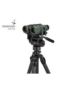 Swarovski UTA Universal Tripod Adapter fitted to binoculars on tripod

