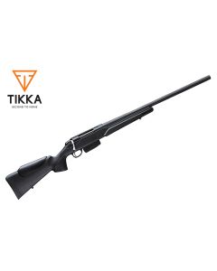 Tikka T3X Varmint rifle with heavy barrel and black synthetic stock

