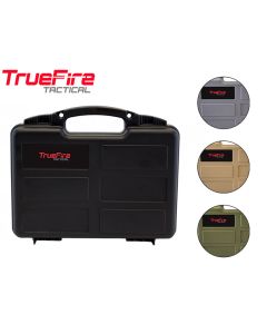 TrueFire Tactical pistol case with black shell and foam interior

