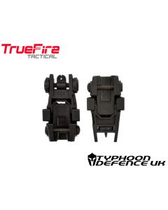 TrueFire Tactical flip up iron sights on Typhoon F12 rail

