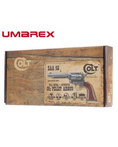 “Umarex Colt SAA .45 Antique CO2 Pistol with vintage finish and 5.5 inch barrel”


