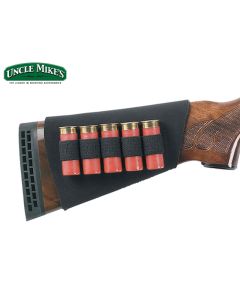 Uncle Mike’s neoprene buttstock shell holder on rifle

