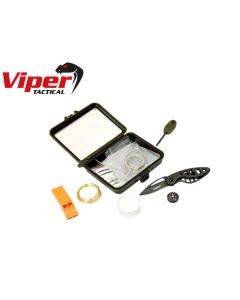 Viper Tactical compact tin survival kit opened

