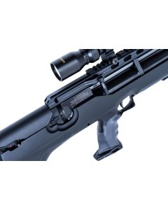 Weihrauch HW100 Bullpup Karbine ultra-short PCP air rifle on stand

