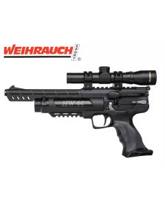 Weihrauch HW44 pre-charged pneumatic air pistol with tactical rails

