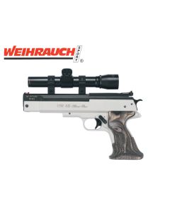 Weihrauch HW45 Silver Star spring air pistol with silver finish

