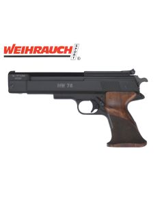 Weihrauch HW75 pneumatic air pistol with wooden grip on white

