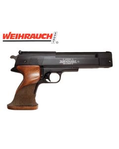 Weihrauch HW75 pneumatic air pistol with wooden grip on white

