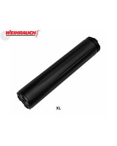 Weihrauch 1/2 inch UNF air rifle moderator silencer on plain background

