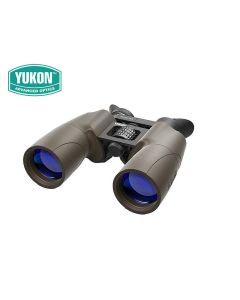 Yukon Solaris 16x50 binoculars on white with protective armour

